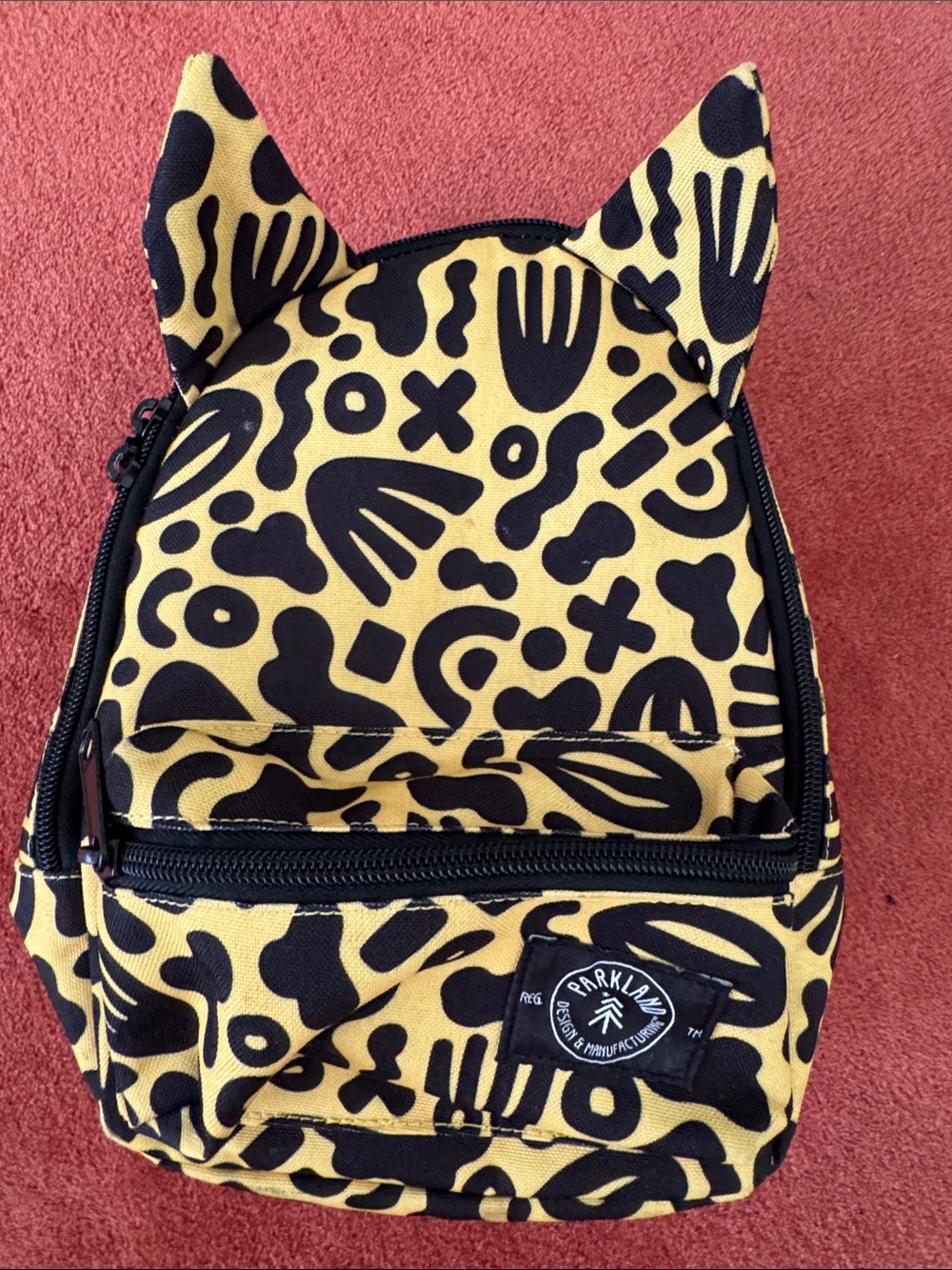 Yellow & Black Cat-Ear Mini Backpack